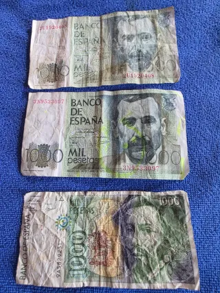 3 Billetes 1000 Pesetas Banco de España