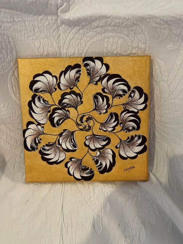 Cuadro pintura acrílica dorada
hecho a mano