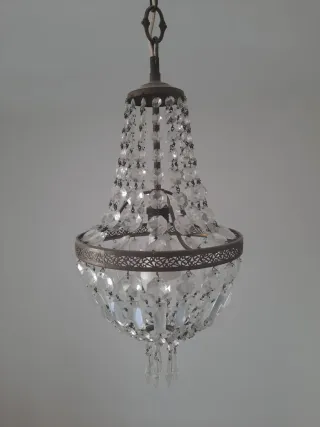 Lampadario vintage cristallo e metallo