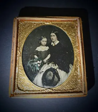 Fotografía Antigua - Retrato Ambrotipo Madre