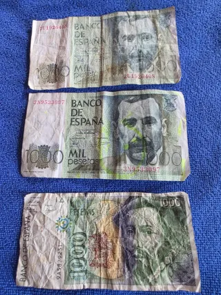 3 Billetes 1000 Pesetas Banco de España