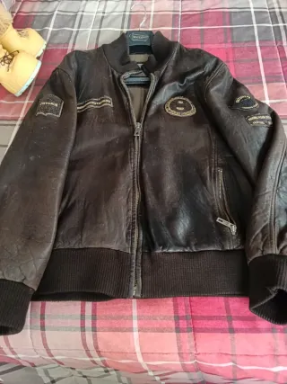 Cazadora Piel Vintage Chevignon Marrón