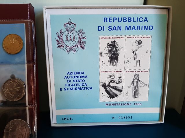 San Marino Monete 1985 e francobolli