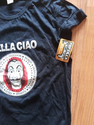 Camiseta Bella Ciao Negra. Unisex