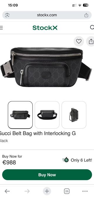 Riñonera Gucci Interlocking G Negra