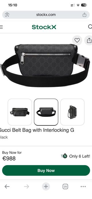 Riñonera Gucci Interlocking G Negra