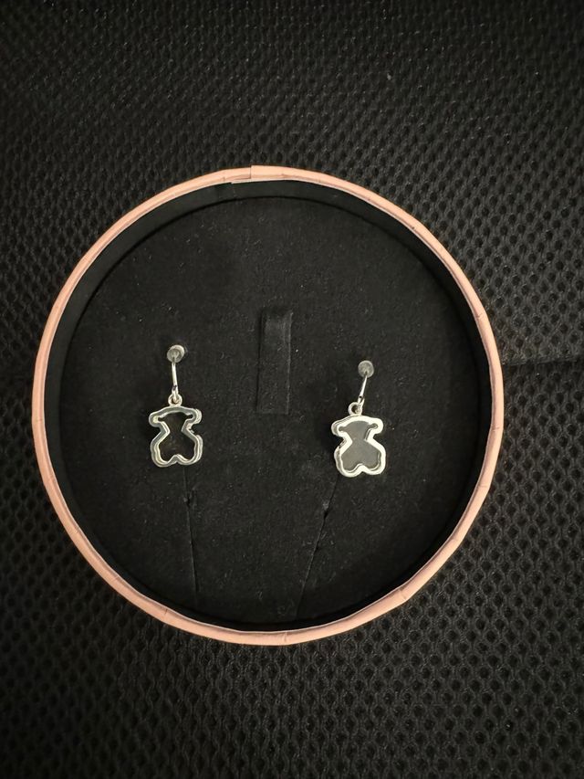 Pendientes Oso Negro y Plateado