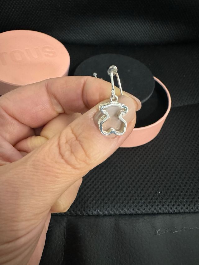 Pendientes Oso Negro y Plateado