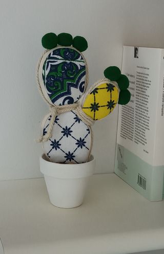Set 2 Cactus Decorativi in stoffa