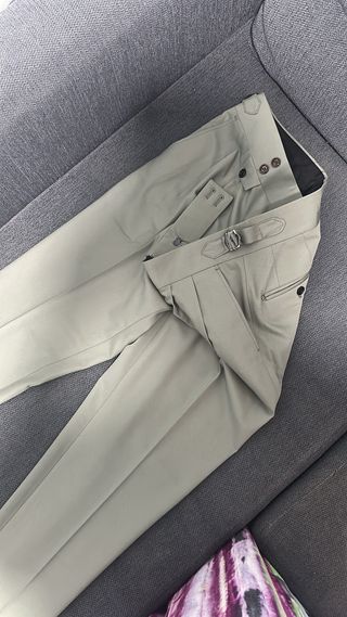 Traje verde de doble botonadura