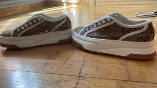 Zapatillas Gucci Beige/Marrón viene con cordones
