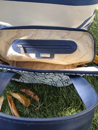 Bolso Pierre Cardin Beige y Azul