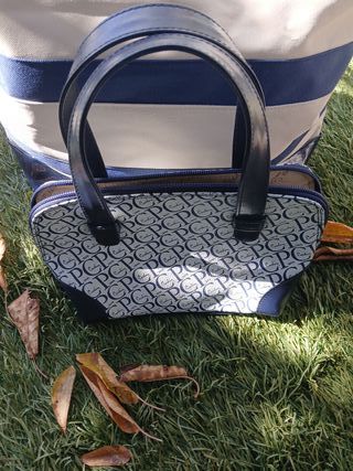 Bolso Pierre Cardin Beige y Azul