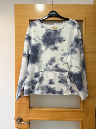 Sudadera Hollister Tie-Dye Gris y Blanca