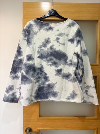Sudadera Hollister Tie-Dye Gris y Blanca
