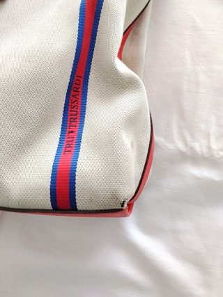 Borsa Trussardi tela e vera pelle rossa