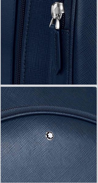 Mochila Montblanc Piel Azul. documentacion de orig