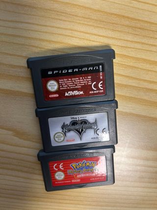 Pack Juegos GBA Pokemon, Kingdom Hearts, Spiderman