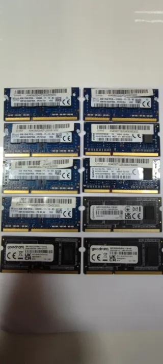 Lote 10x Módulos RAM DDR3 4GB Laptop