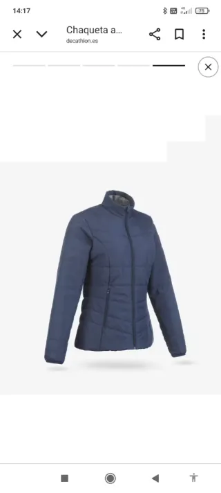 Chaqueta acolchada mujer Decathlon azul
