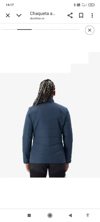 Chaqueta acolchada mujer Decathlon azul