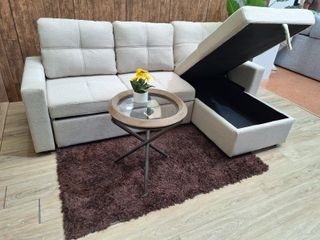 Sofá Chaise Longue Beige 215cm