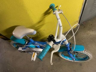 Bicicleta Frozen Infantil Azul Ruedines incuidos