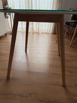 Mesa diseño redonda con cristal de 90cm