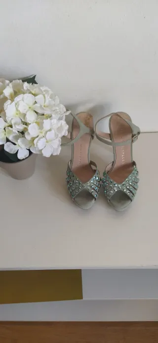 Sandalias de tacón Pedro Miralles Verde agua. 37