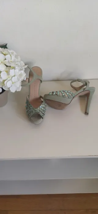 Sandalias de tacón Pedro Miralles Verde agua. 37
