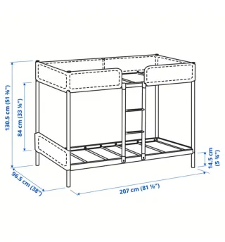 Litera Ikea gris 90x200