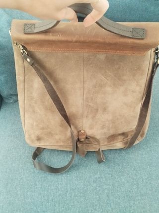 Mochila de cuero marrón estilo vintage