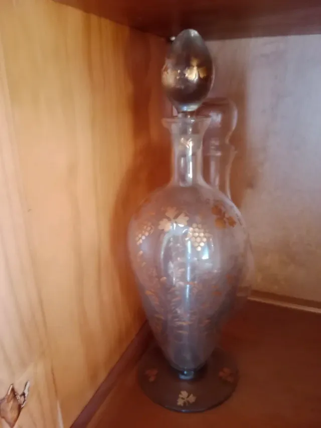 Set Vinagrera Aceitera Cristal y Metal