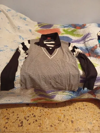 Jersey hombre rayas blanco y negro Venta presencia