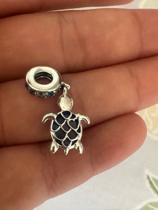 Charm Tortuga Marina Plata Primera Ley Circonitas