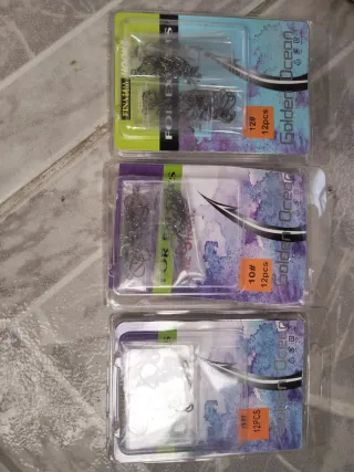 Anzuelos Gamakatsu y Golden Ocean In-line + treble