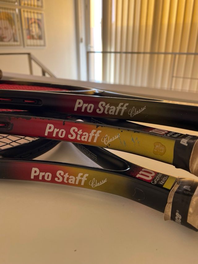 3 Raquetas Wilson Pro Staff con Fundas individuale