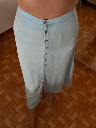Falda vaquera larga Pull and Bear Talla S