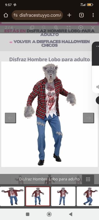 Disfraces Hombre Lobo Adulto y Bebé Niña
