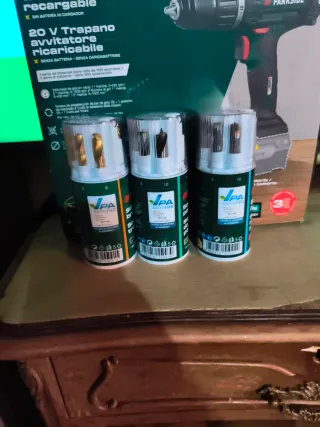 Taladro Parkside 20V + Set Brocas