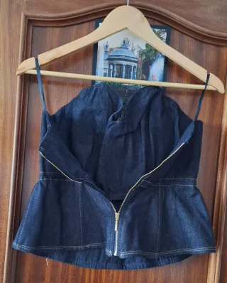 Top vaquero denim azul