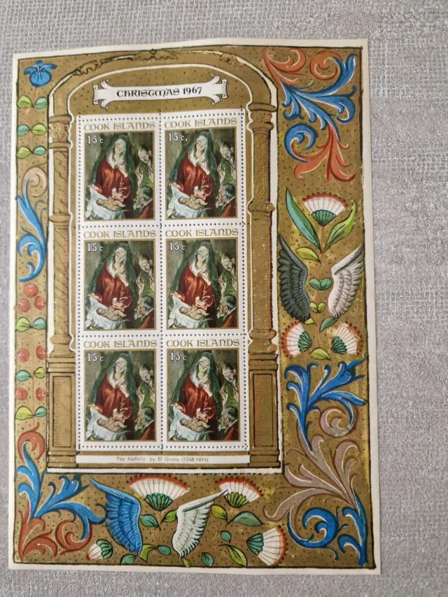 Set 6 foglietti francobolli Cook Islands 1967