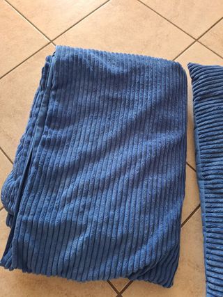 SET PLAID + CUSCINO BLU IN COTONE