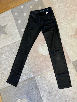 Pantalón Salsa efecto cuero negro