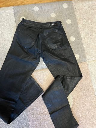 Pantalón Salsa efecto cuero negro