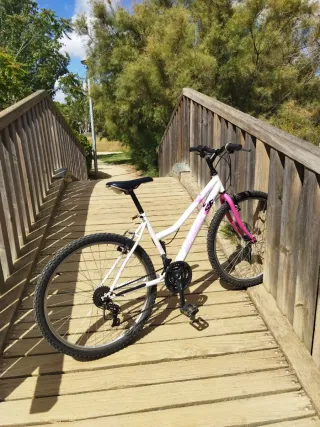 Bicicleta Montaña Blanca y Rosa
