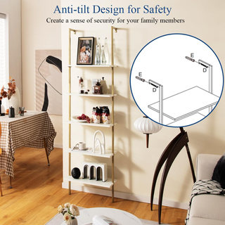 Libreria a 5 livelli, libreria a parete con strutt