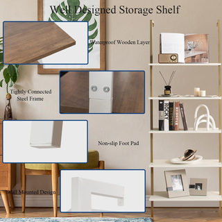 Libreria a 5 livelli, libreria a parete con strutt