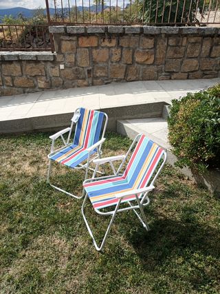 2 sillas plegables de playa camping