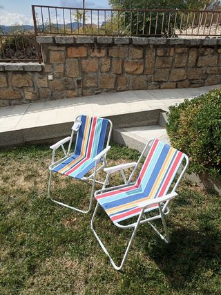 2 sillas plegables de playa camping